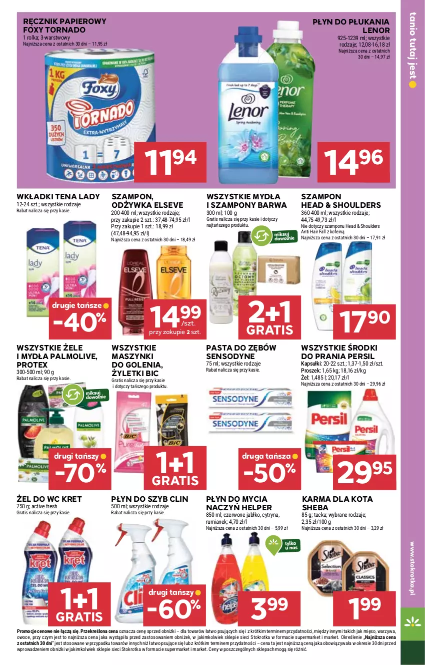 Gazetka promocyjna Stokrotka - Market - ważna 28.08 do 03.09.2025 - strona 19 - produkty: BIC, Clin, Do mycia naczyń, Elseve, Fa, Foxy, Gra, Kret, Lenor, Mięso, Odżywka, Owoce, Palmolive, Papier, Pasta do zębów, Persil, Płyn do mycia, Płyn do mycia naczyń, Płyn do płukania, Płyn do szyb, Ręcznik, Rum, Sensodyne, Sheba, Szampon, Warzywa, Wkładki