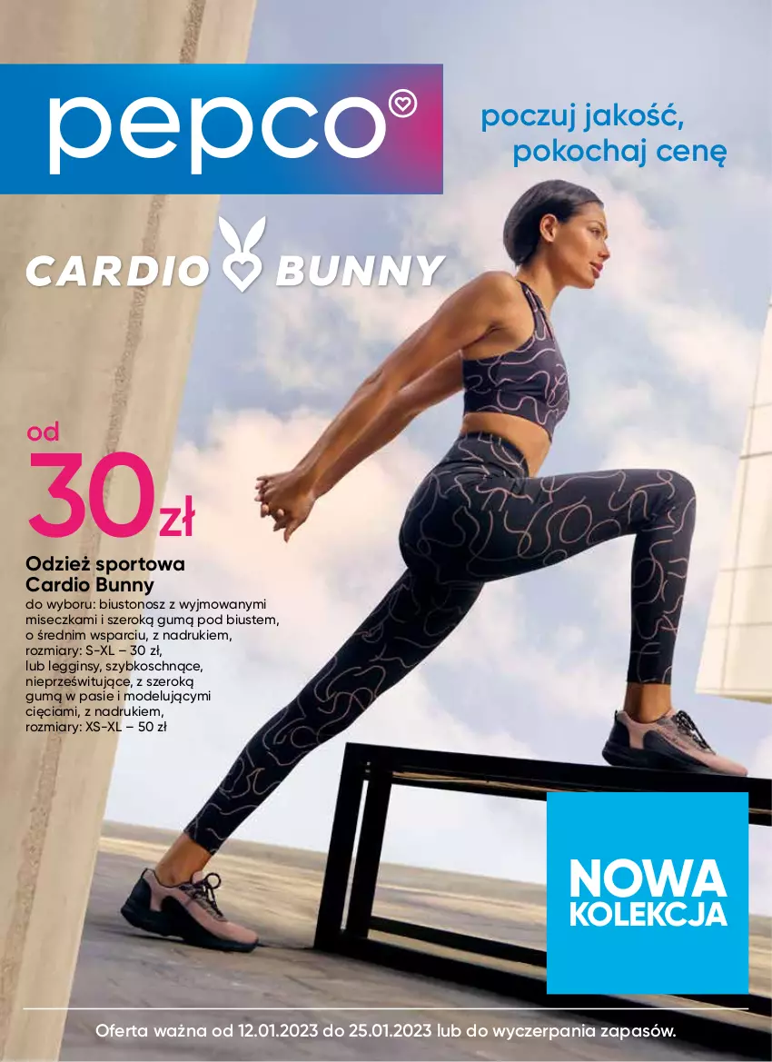 Gazetka promocyjna Pepco - Cardio Bunny - ważna 12.01 do 25.01.2023 - strona 17 - produkty: Biustonosz, Gin, Koc, Legginsy, Miseczka, Por, Sport