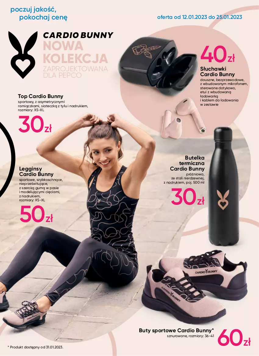 Gazetka promocyjna Pepco - Cardio Bunny - ważna 12.01 do 25.01.2023 - strona 2 - produkty: Buty, Gin, Koc, Legginsy, Mikrofon, Por, Słuchawki, Sport, Top