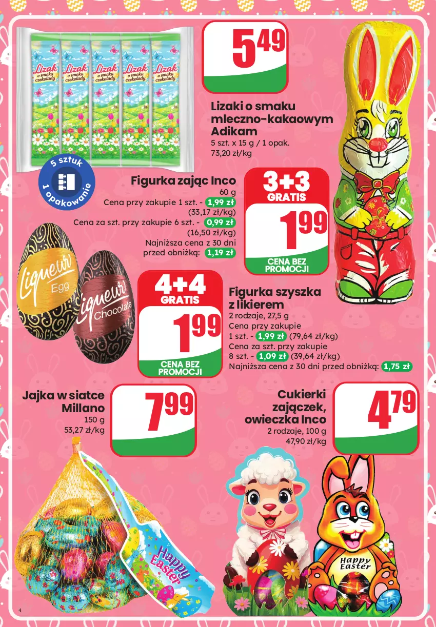 Gazetka promocyjna Dino - Katalog - Słodka Wielkanoc 2026 - ważna 25.03 do 31.03.2026 - strona 4 - produkty: Cukier, Cukierki, Gra, Kakao, Likier, Lizaki