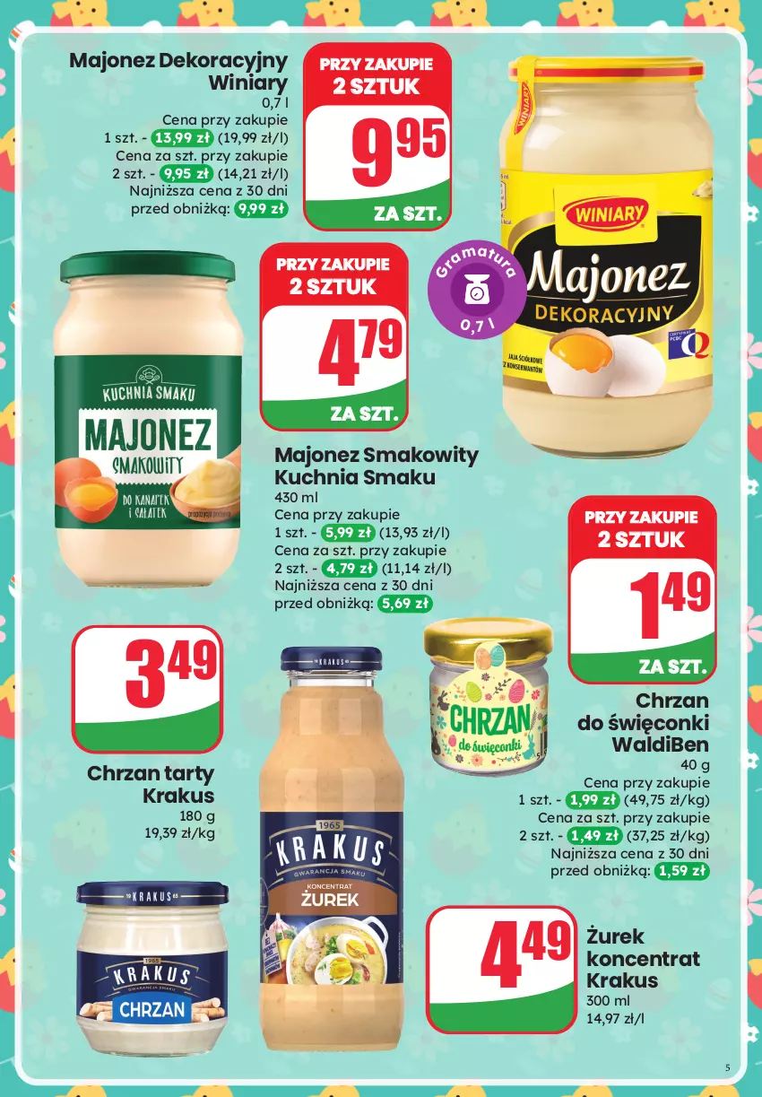Gazetka promocyjna Dino - Katalog - Słodka Wielkanoc 2026 - ważna 25.03 do 31.03.2026 - strona 5 - produkty: Chrzan, Krakus, Kuchnia, Majonez, Winiary