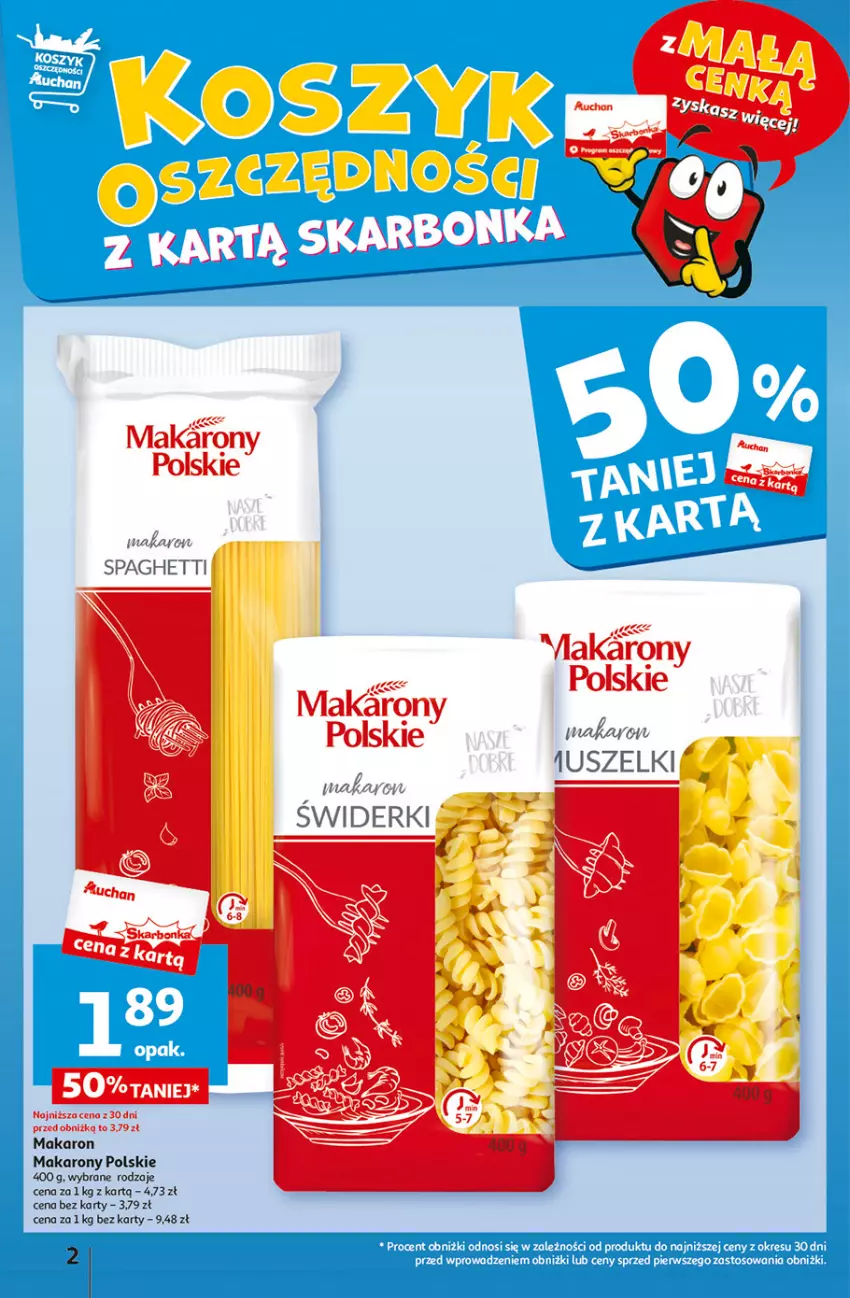 Gazetka promocyjna Auchan - Gazetka z MAŁĄ CENKĄ dźwigniesz więcej! Hipermarket Auchan - ważna 22.02 do 28.02.2024 - strona 2 - produkty: Makaron, Por