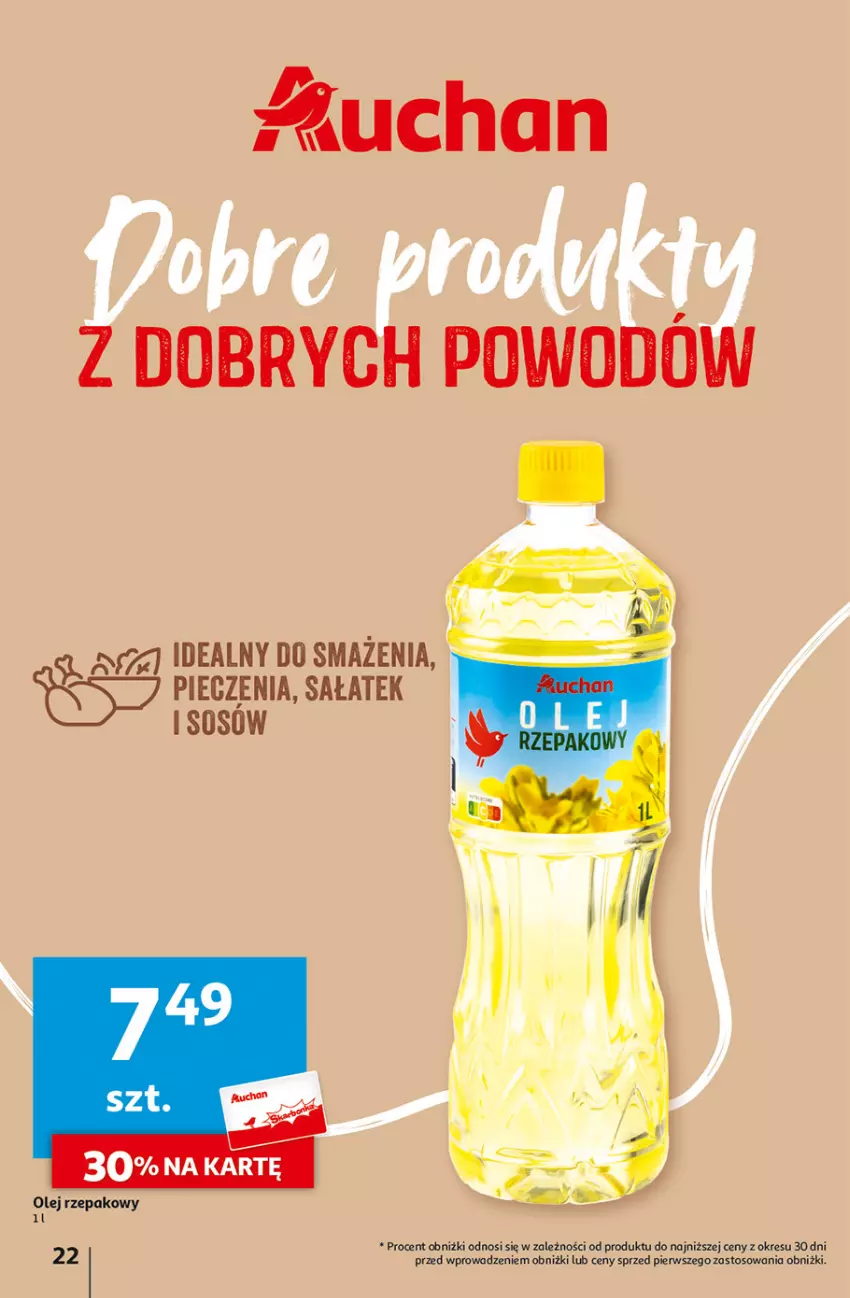 Gazetka promocyjna Auchan - Gazetka z MAŁĄ CENKĄ dźwigniesz więcej! Hipermarket Auchan - ważna 22.02 do 28.02.2024 - strona 22 - produkty: Olej, Olej rzepakowy, Sos