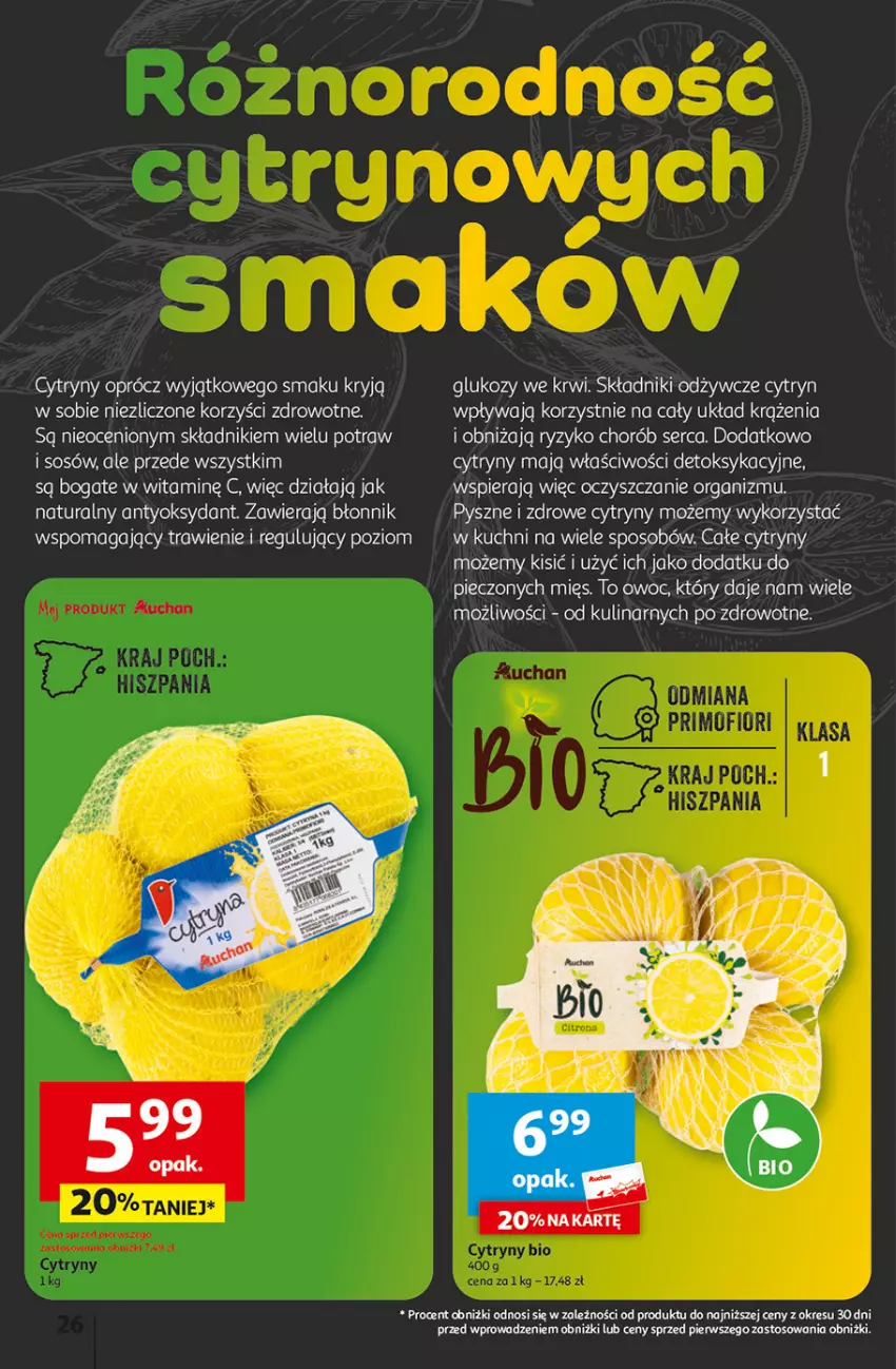 Gazetka promocyjna Auchan - Gazetka z MAŁĄ CENKĄ dźwigniesz więcej! Hipermarket Auchan - ważna 22.02 do 28.02.2024 - strona 26 - produkty: Cytryny, Piec, Ser, Sos