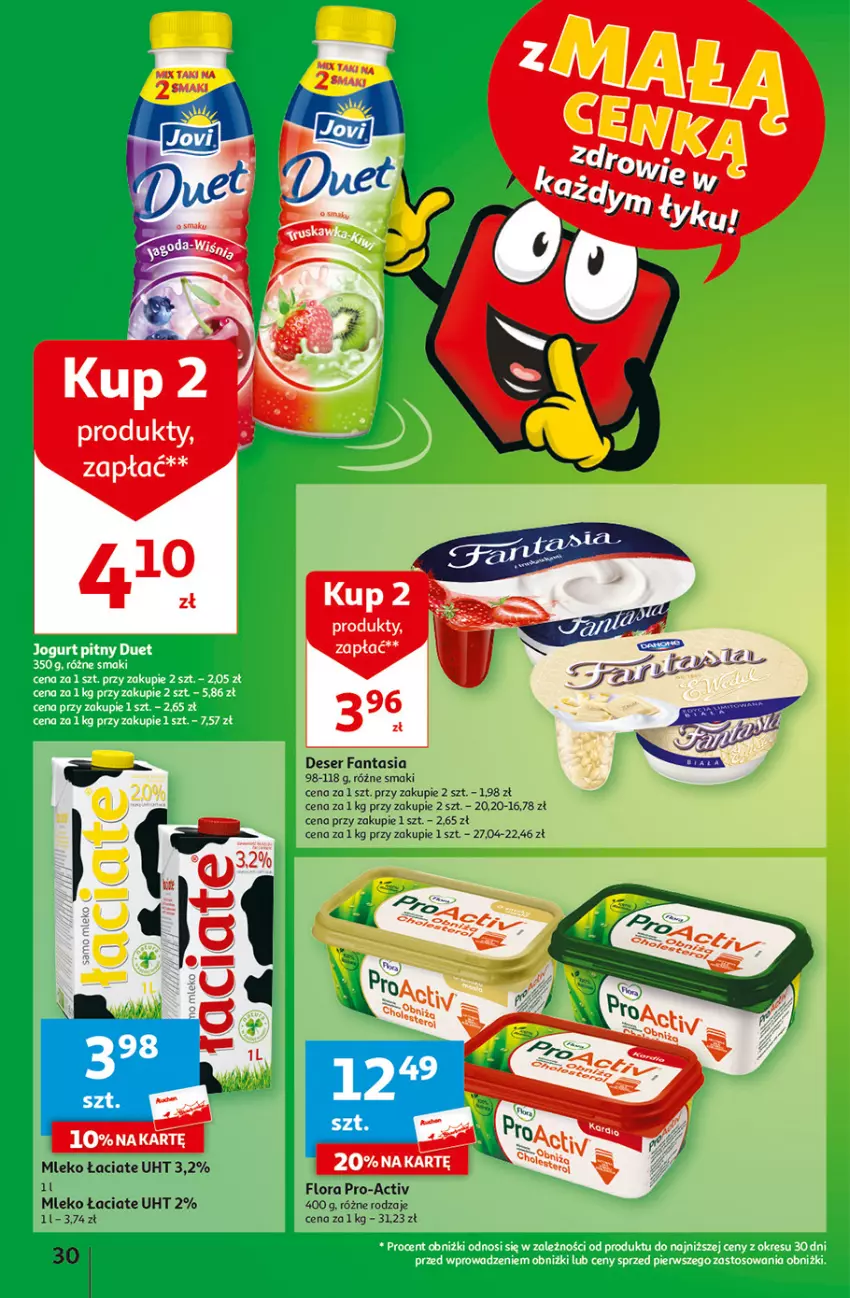 Gazetka promocyjna Auchan - Gazetka z MAŁĄ CENKĄ dźwigniesz więcej! Hipermarket Auchan - ważna 22.02 do 28.02.2024 - strona 30 - produkty: Deser, Fa, Fanta, Flora, Mleko, Ser