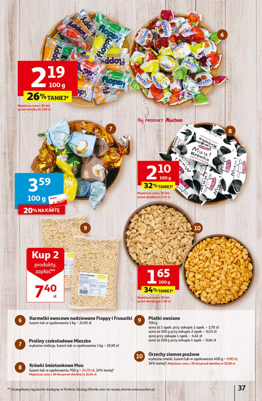 Gazetka promocyjna Auchan - Gazetka z MAŁĄ CENKĄ dźwigniesz więcej! Hipermarket Auchan - ważna 22.02 do 28.02.2024 - strona 37 - produkty: Fa, Płatki owsiane, Praliny