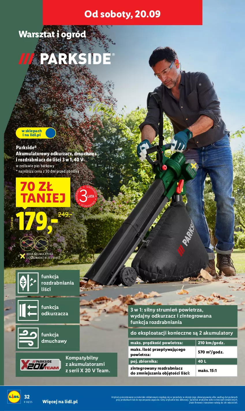 Gazetka promocyjna Lidl - GAZETKA - ważna 15.09 do 20.09.2025 - strona 44 - produkty: Akumulator, Odkurzacz, Ogród, Parkside, Rozdrabniacz, Rum, Ser
