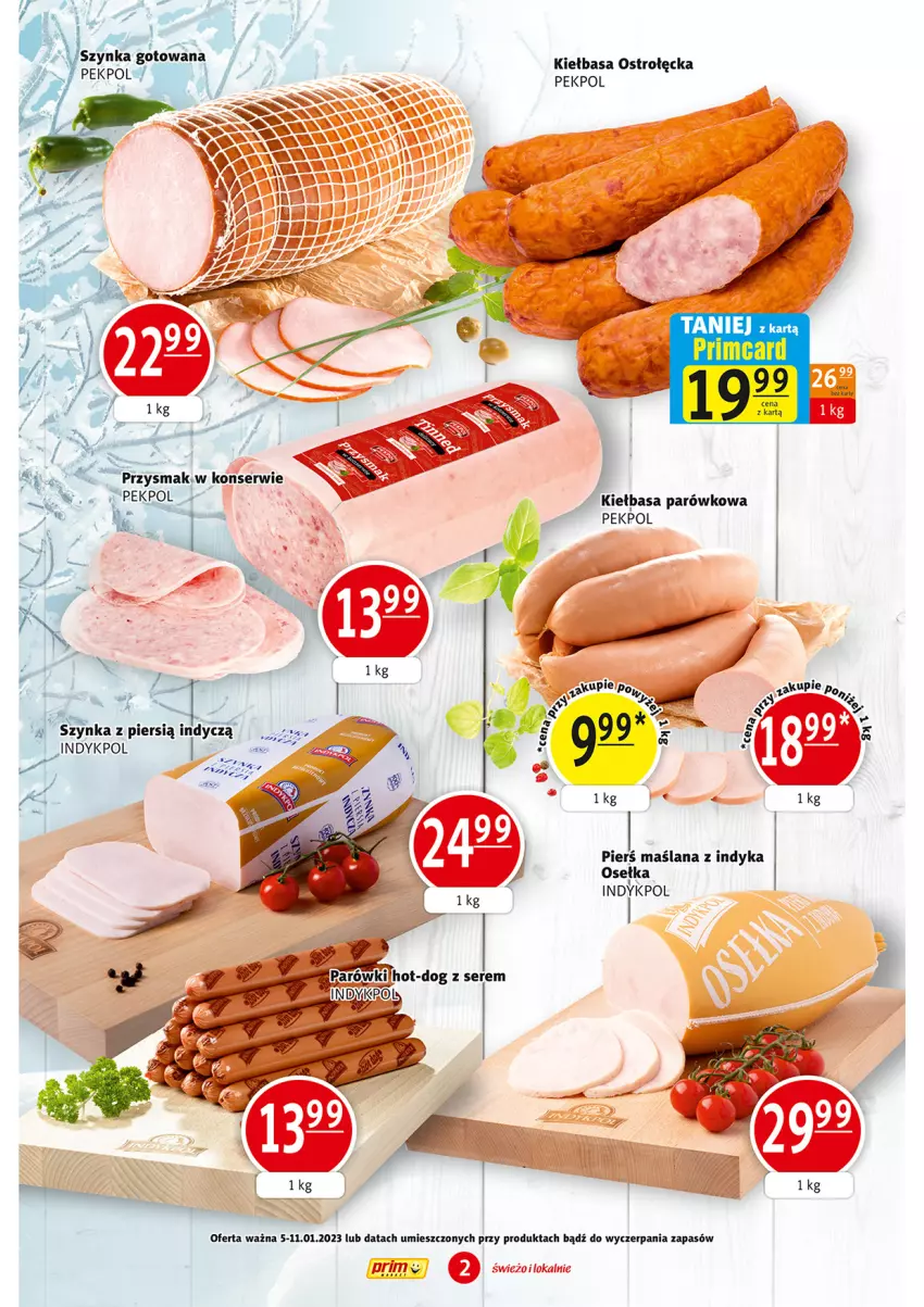 Gazetka promocyjna Prim Market - ważna 05.01 do 11.01.2023 - strona 2 - produkty: Kiełbasa, LANA, Pekpol, Przysmaki, Ser