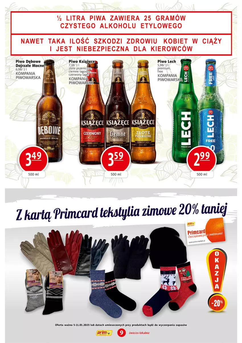 Gazetka promocyjna Prim Market - ważna 05.01 do 11.01.2023 - strona 9 - produkty: Piwo