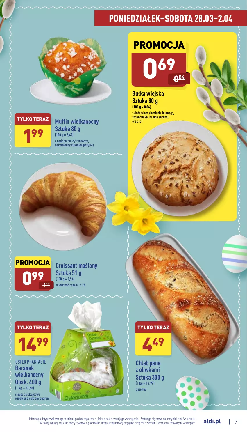 Gazetka promocyjna Aldi - Pełny katalog - ważna 28.03 do 02.04.2022 - strona 7 - produkty: Bułka, Chleb, Croissant, Sezam, Tera