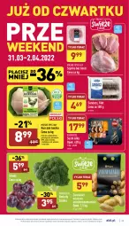 Gazetka promocyjna Aldi - Pełny katalog - Gazetka - ważna od 02.04 do 02.04.2022 - strona 25 - produkty: Kurczak, Mięsne specjały, Ziemniaki, Tera, Tusz, Szynka, Sushi, Brokuły, Sandacz