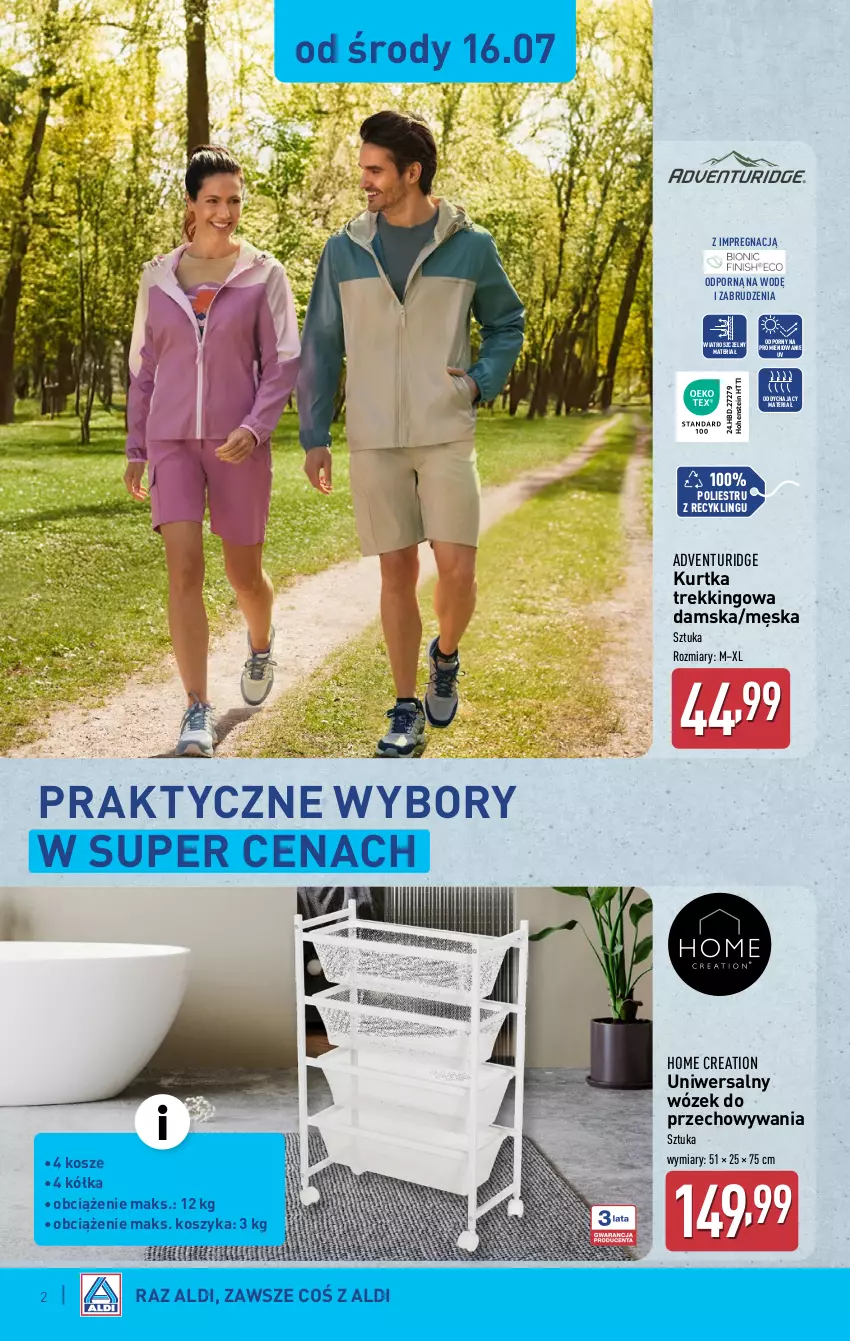 Gazetka promocyjna Aldi - Artykuły przemysłowe i tekstylia - ważna 16.07 do 19.07.2025 - strona 2 - produkty: Kosz, Kurtka, Por, Wózek