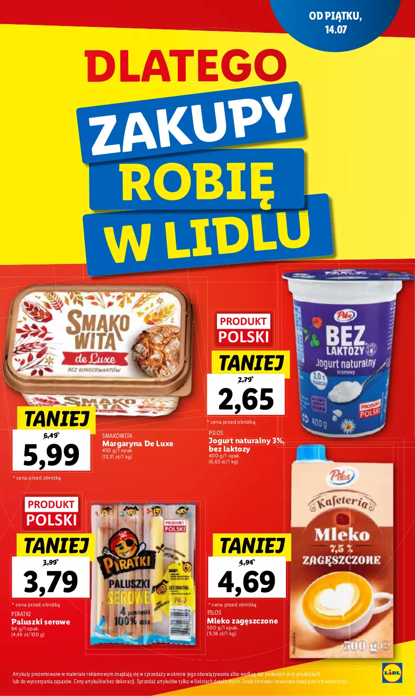 Gazetka promocyjna Lidl - GAZETKA - ważna 03.08 do 05.08.2023 - strona 25 - produkty: Jogurt, Jogurt naturalny, Margaryna, Mleko, Pilos, Ser