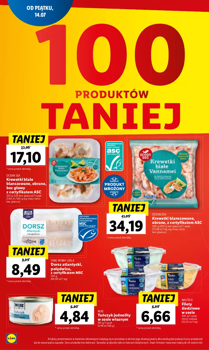 Gazetka promocyjna Lidl - GAZETKA - ważna 03.08 do 05.08.2023 - strona 30 - produkty: Dorsz, Krewetki, Lazur, Sos