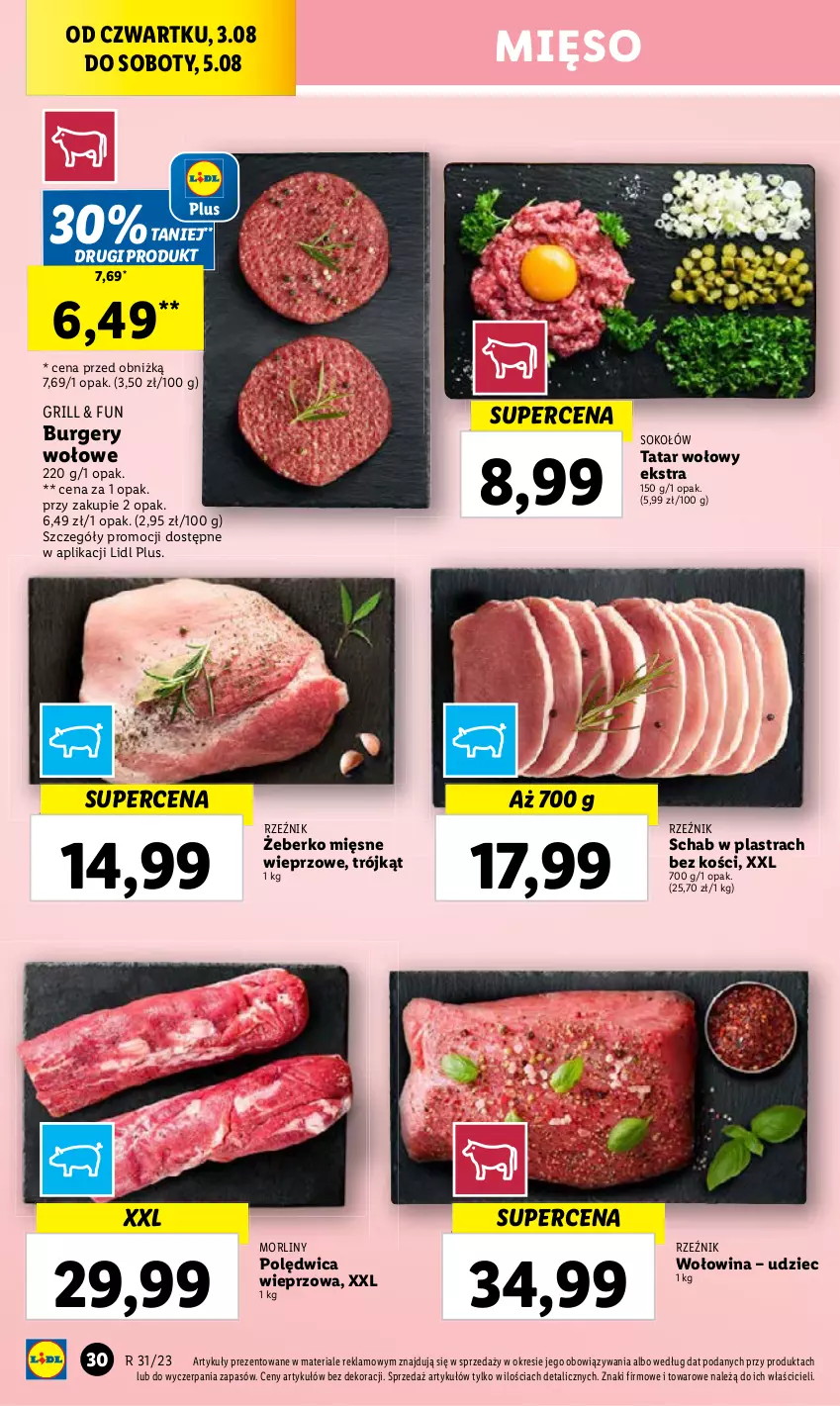 Gazetka promocyjna Lidl - GAZETKA - ważna 03.08 do 05.08.2023 - strona 68 - produkty: Burger, Mięso, Polędwica, Tatar wołowy, Wołowina