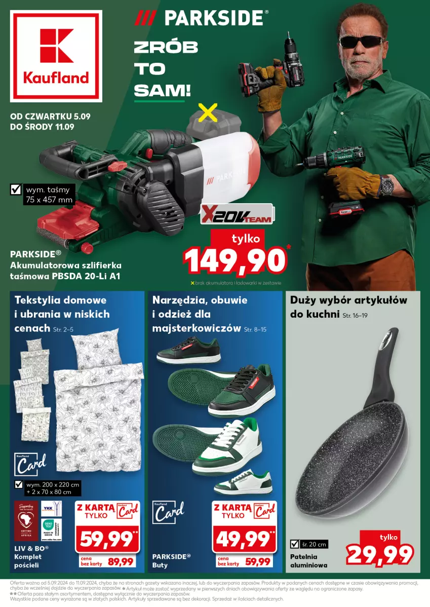 Gazetka promocyjna Kaufland - Kaufland - ważna 05.09 do 11.09.2024 - strona 1 - produkty: Akumulator, Parkside, Pościel, Szlifierka