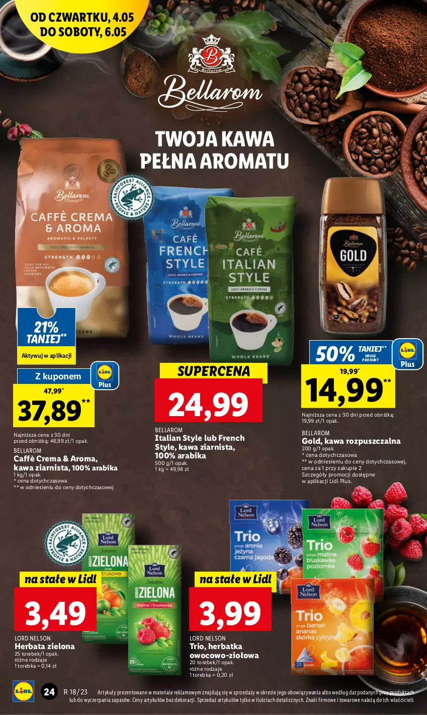 Gazetka promocyjna Lidl - GAZETKA - ważna 04.05 do 06.05.2023 - strona 36 - produkty: Bell, Bella, Herbata, Kawa, Kawa rozpuszczalna, Kawa ziarnista, Torebka