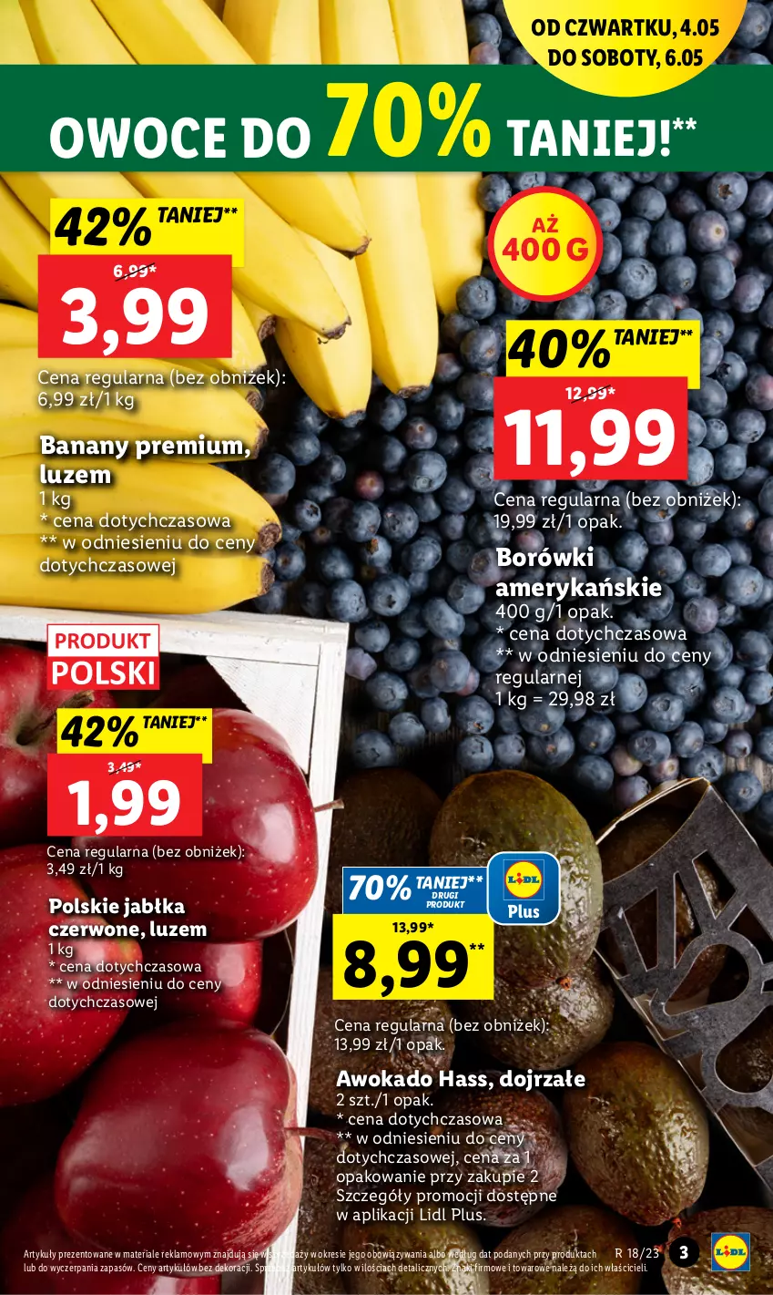 Gazetka promocyjna Lidl - GAZETKA - ważna 04.05 do 06.05.2023 - strona 5 - produkty: Banany, Jabłka, Owoce