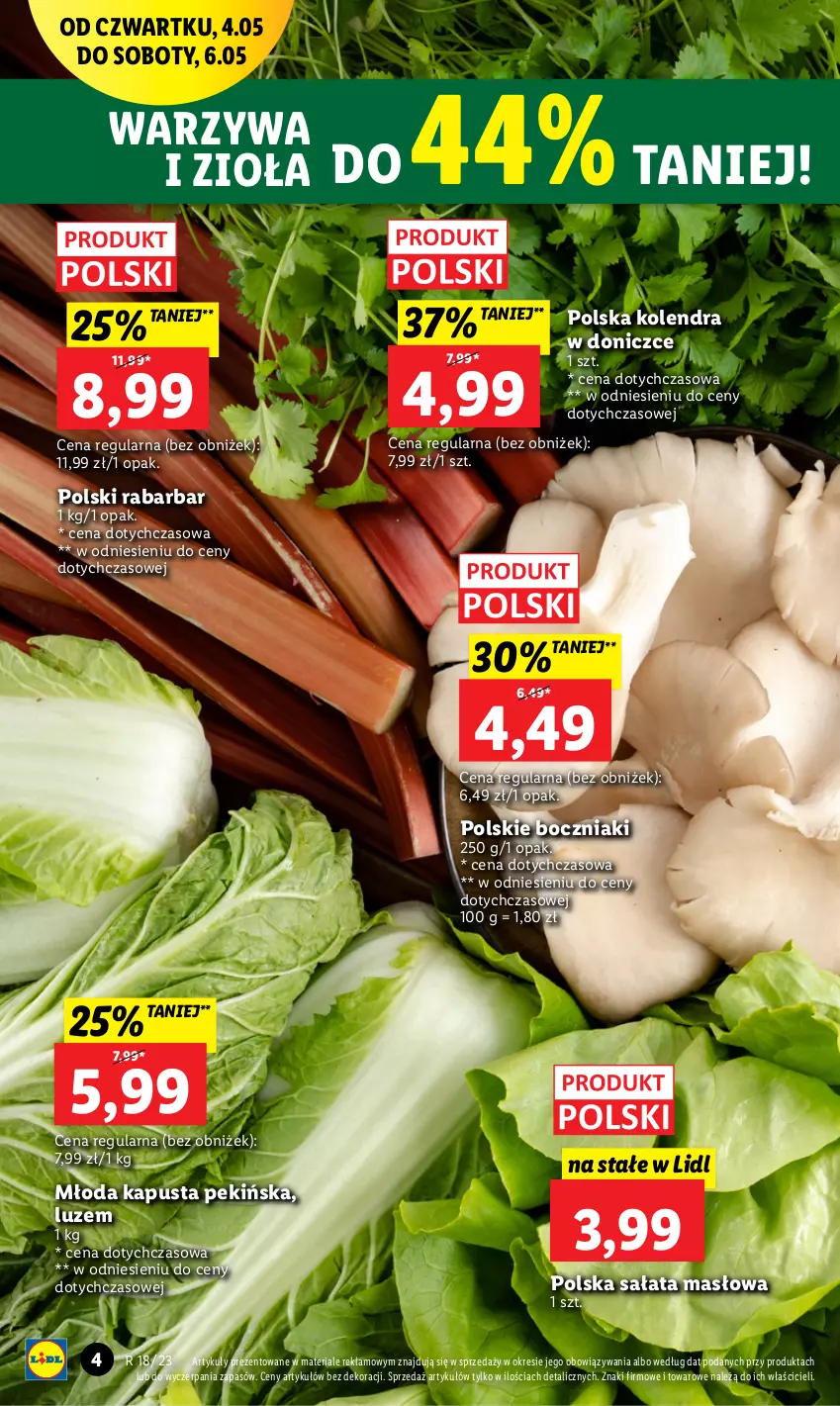 Gazetka promocyjna Lidl - GAZETKA - ważna 04.05 do 06.05.2023 - strona 6 - produkty: Boczniak, Kolendra, Masło, Sałat, Sałata masłowa, Warzywa