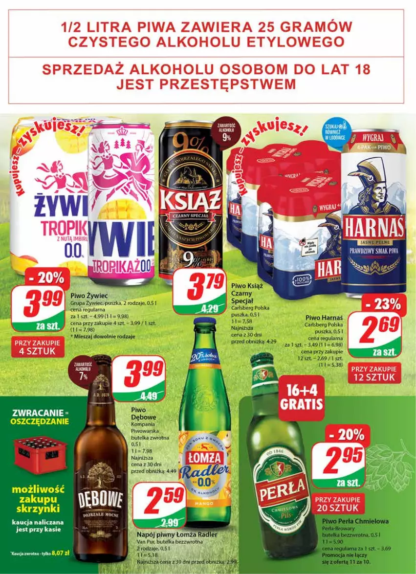 Gazetka promocyjna Dino - G25 - ważna 21.06 do 27.06.2023 - strona 20 - produkty: Carlsberg, Harnaś, Napój, Piwo, Pur