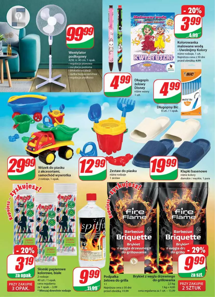 Gazetka promocyjna Dino - G25 - ważna 21.06 do 27.06.2023 - strona 22 - produkty: BIC, Długopis, Grill, Klapki, Kolorowanka, Papier, Samochód, Wózek, Wywrotka