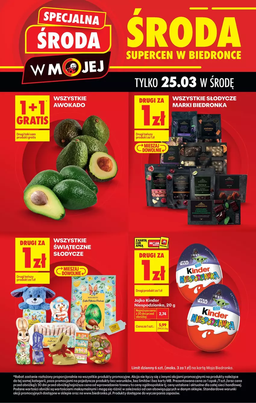 Gazetka promocyjna Biedronka - Specjalna Środa - ważna 25.03 do 25.03.2026 - strona 1 - produkty: Fa, Kinder, Por, Saga