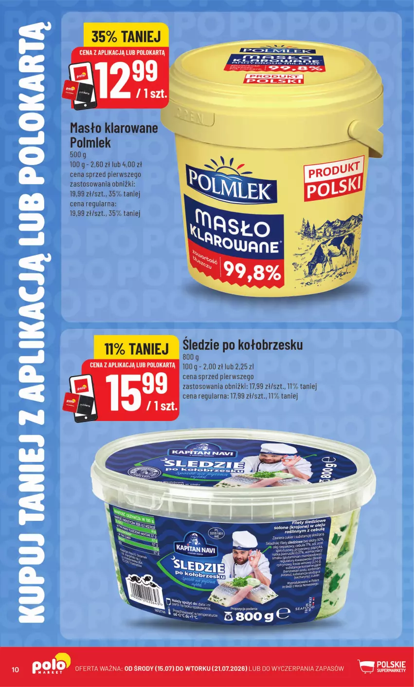 Gazetka promocyjna PoloMarket - Kupuj taniej z aplikacją - ważna 15.07 do 21.07.2026 - strona 10 - produkty: Masło, Masło klarowane, POLMLEK