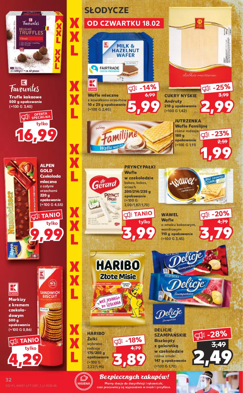 Gazetka promocyjna Kaufland - OFERTA TYGODNIA - ważna 18.02 do 24.02.2021 - strona 32 - produkty: BIC, Biszkopty, Czekolada, Czekolada mleczna, Delicje, Fa, Gala, Haribo, Jutrzenka, Kakao, Kawa, Kokos, Piec, Wafle, Wawel