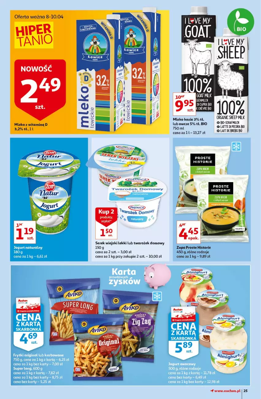 Gazetka promocyjna Auchan - Królestwo majsterkowicza Hipermarkety - ważna 08.04 do 14.04.2021 - strona 25 - produkty: Mleko, Mleko kozie, Piątnica, Ser, Serek, Serek wiejski, Zupa