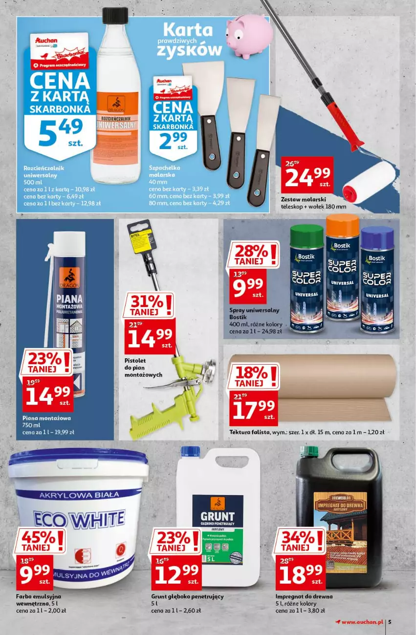 Gazetka promocyjna Auchan - Królestwo majsterkowicza Hipermarkety - ważna 08.04 do 14.04.2021 - strona 5 - produkty: Fa, Gra, Grunt, Teleskop, Wałek