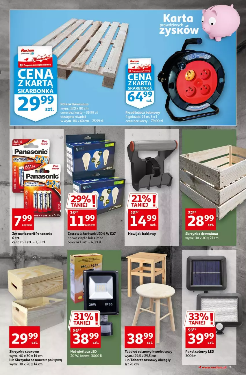 Gazetka promocyjna Auchan - Królestwo majsterkowicza Hipermarkety - ważna 08.04 do 14.04.2021 - strona 9 - produkty: Naświetlacz, Naświetlacz LED, Panasonic, Sos, Taboret