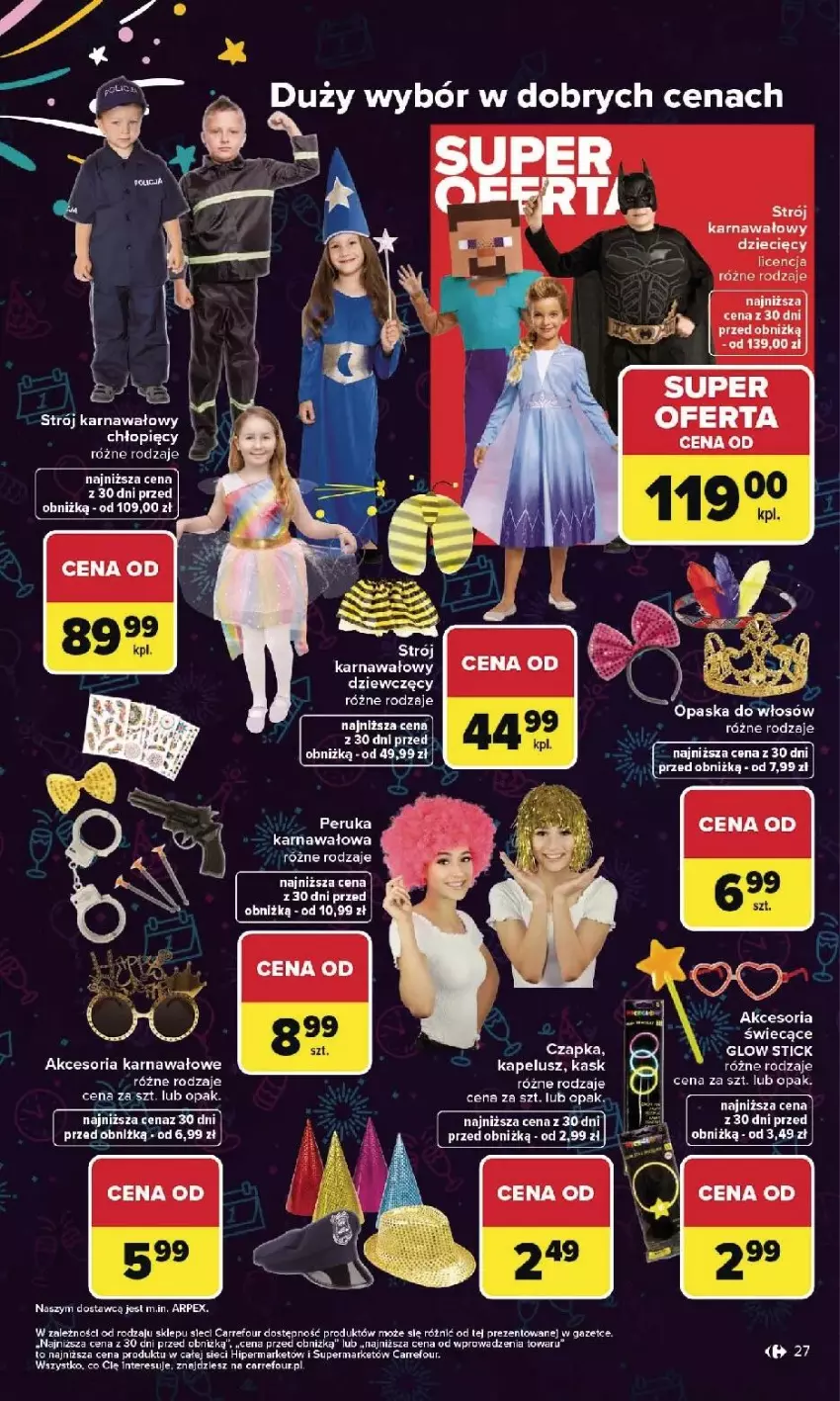 Gazetka promocyjna Carrefour - Gazetka Carrefour, Market od poniedziałku! - ważna 29.12.2025 do 03.01.2026 - strona 27 - produkty: Akcesoria karnawałowe, Dzieci, Kask, Opaska