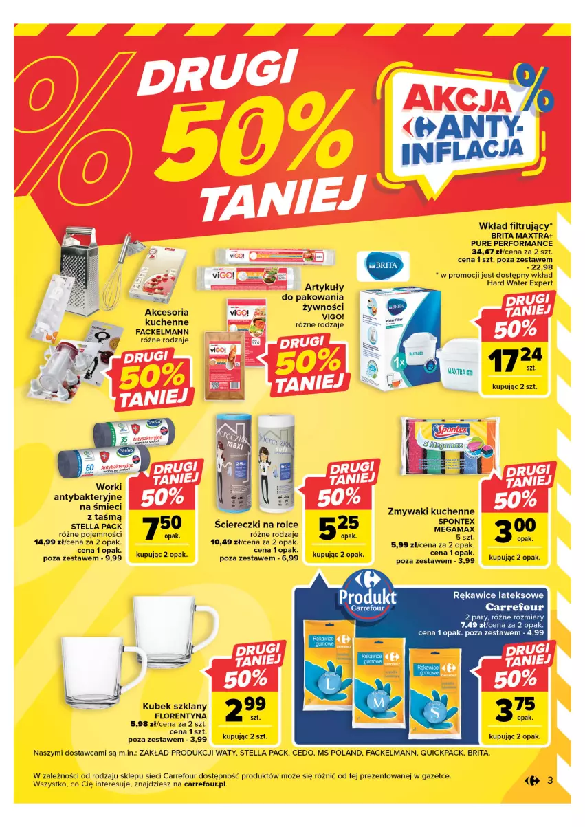 Gazetka promocyjna Carrefour - Gazetka Market - ważna 09.05 do 20.05.2023 - strona 3 - produkty: Brit, Brita, Brita Maxtra, Fa, Kubek, LG, Pur, Rękawice, Rękawice lateksowe, Ser, Wkład filtrujący, Zmywaki kuchenne