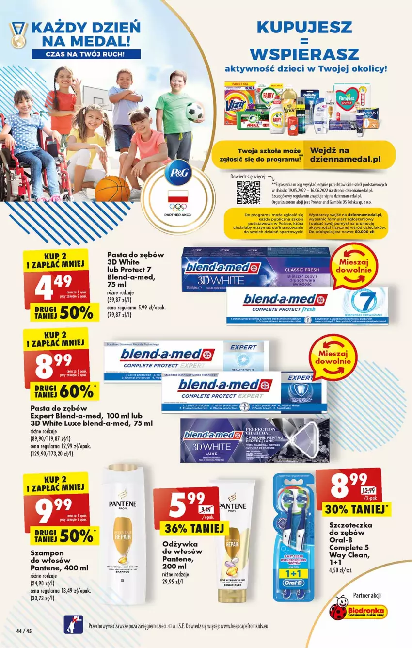 Gazetka promocyjna Biedronka - W tym tygodniu - ważna 13.06 do 18.06.2022 - strona 44 - produkty: Blend-a-Med, Dzieci, HP, LG, Pantene, Pasta do zębów, Szampon, Szczoteczka