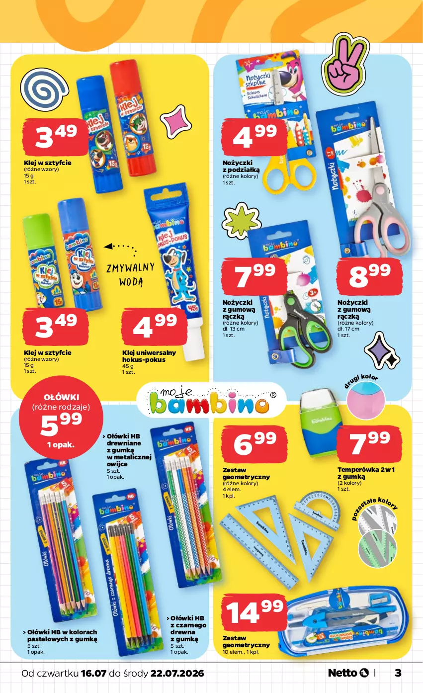 Gazetka promocyjna Netto - Od Czwartku - ważna 16.07 do 22.07.2026 - strona 3 - produkty: Klej, Noż, Nożyczki