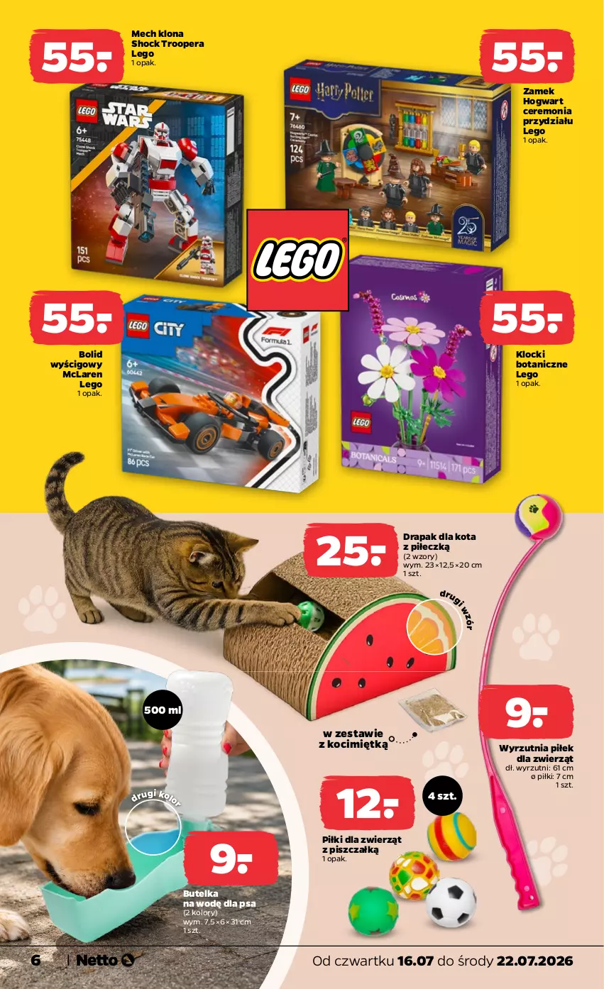 Gazetka promocyjna Netto - Od Czwartku - ważna 16.07 do 22.07.2026 - strona 6 - produkty: Drapak, Klocki, Koc, LEGO, Wyrzutnia