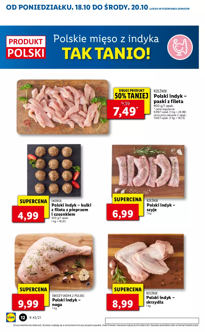 Gazetka promocyjna Lidl - ważna 18.10 do 21.10.2021 - strona 12 - produkty: Mięso, Mięso z indyka, Pieprz