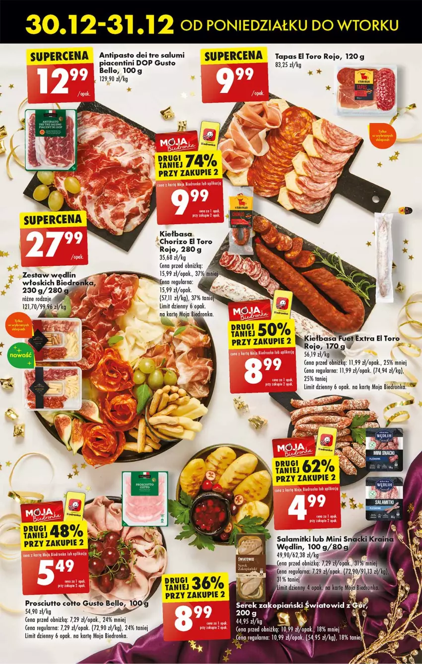 Gazetka promocyjna Biedronka - Od Poniedziałku - ważna 30.12.2024 do 04.01.2025 - strona 23 - produkty: Bell, Kiełbasa, Prosciutto, Salami, Ser