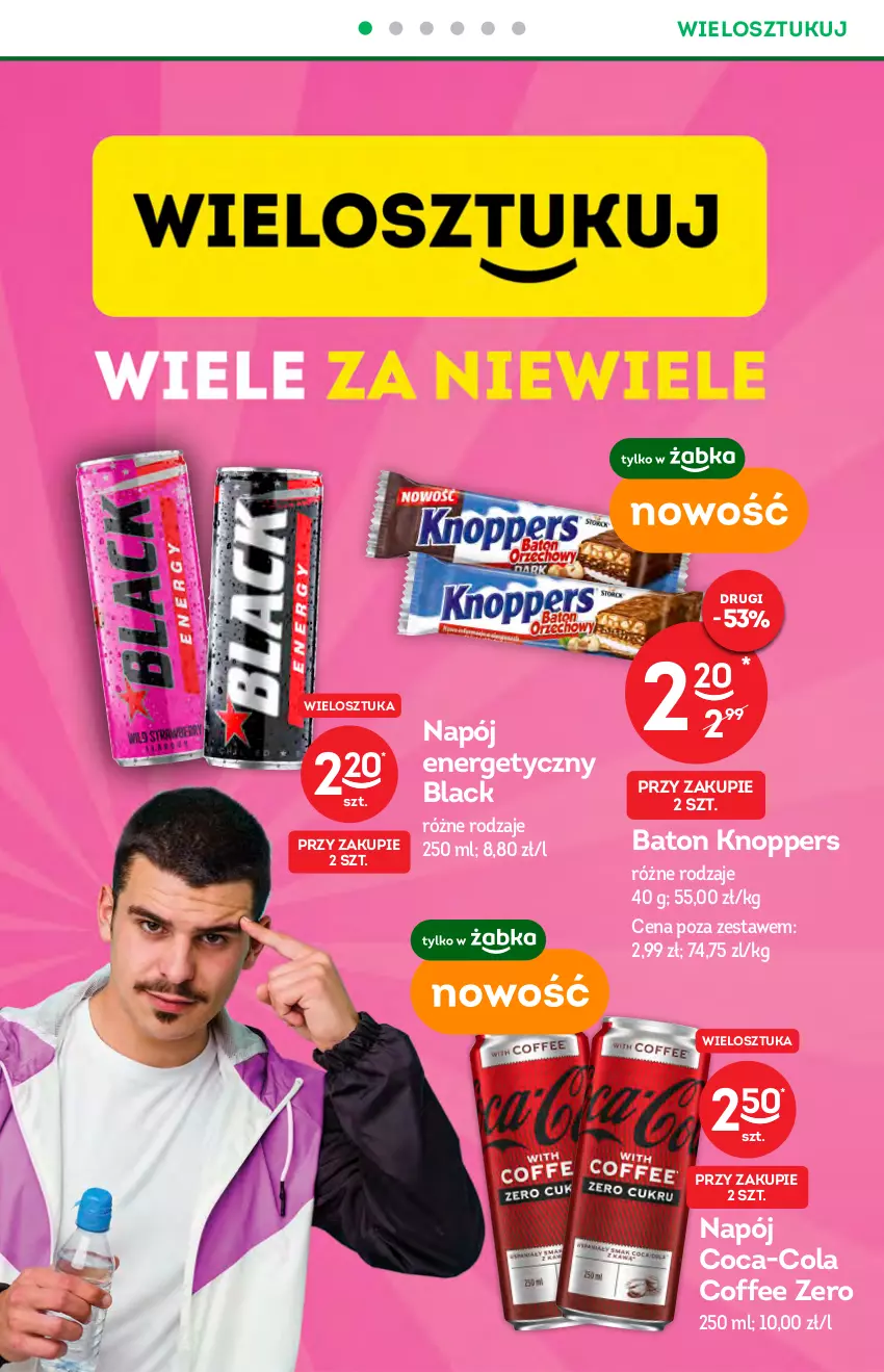 Gazetka promocyjna Żabka - ważna 13.10 do 19.10.2021 - strona 12 - produkty: Baton, Coca-Cola, Knoppers, Lack, Napój, Napój energetyczny