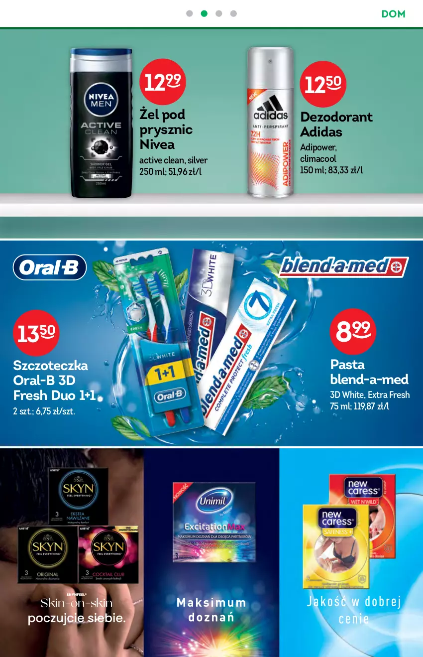 Gazetka promocyjna Żabka - ważna 13.10 do 19.10.2021 - strona 42 - produkty: Adidas, Blend-a-Med, Dezodorant, Nivea, Skyn, Szczoteczka, Unimil