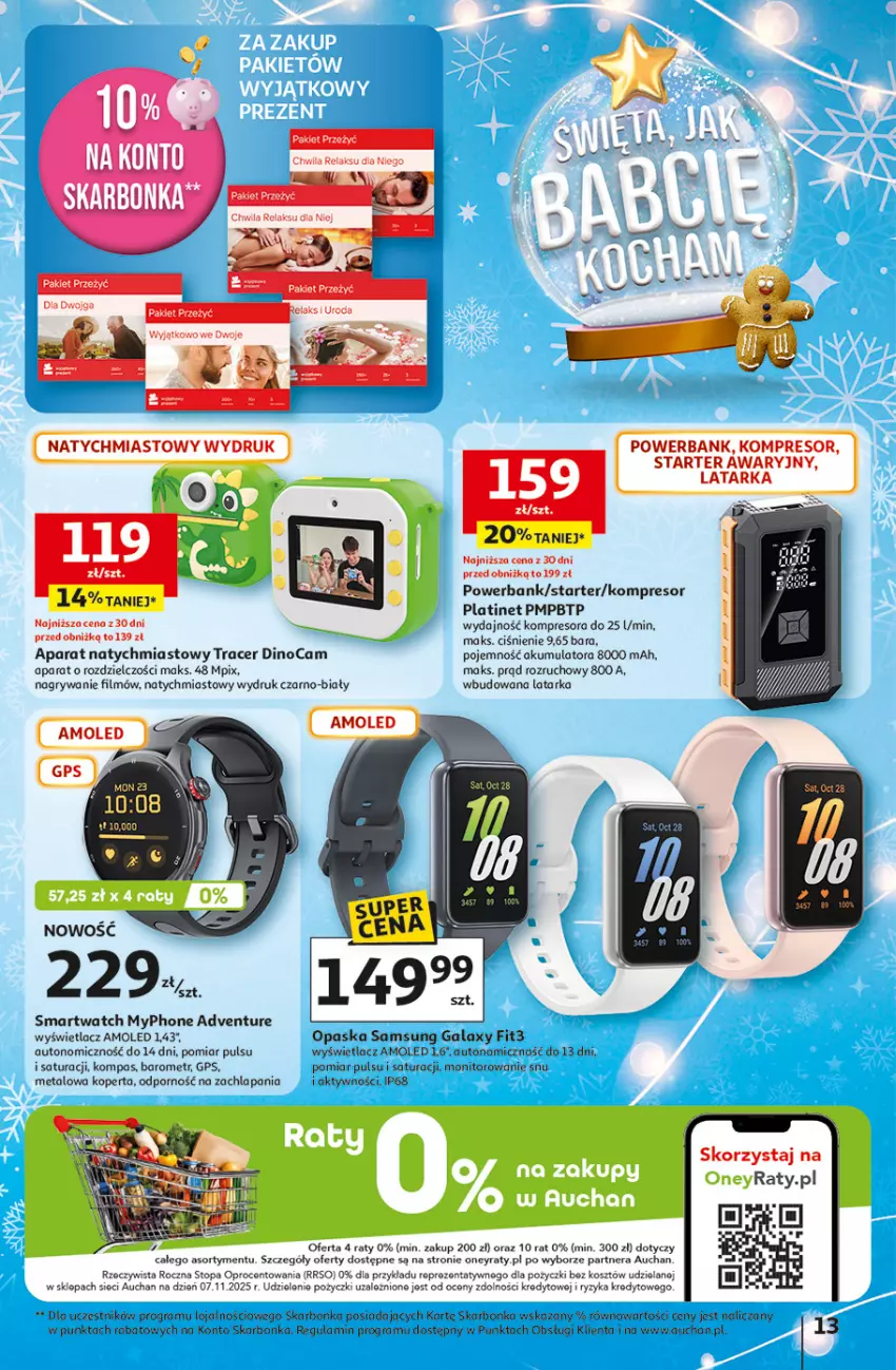Gazetka promocyjna Auchan - katalog prezenty Świera jak babcię kocham Hipermarket - ważna 27.11 do 03.12.2025 - strona 13 - produkty: Acer, Akumulator, Amol, Gala, Gra, Gry, Kompresor, Kosz, Latarka, Monitor, MyPhone, Opaska, PLATINET, Por, Powerbank, Samsung, Smartwatch, Tarka, Top