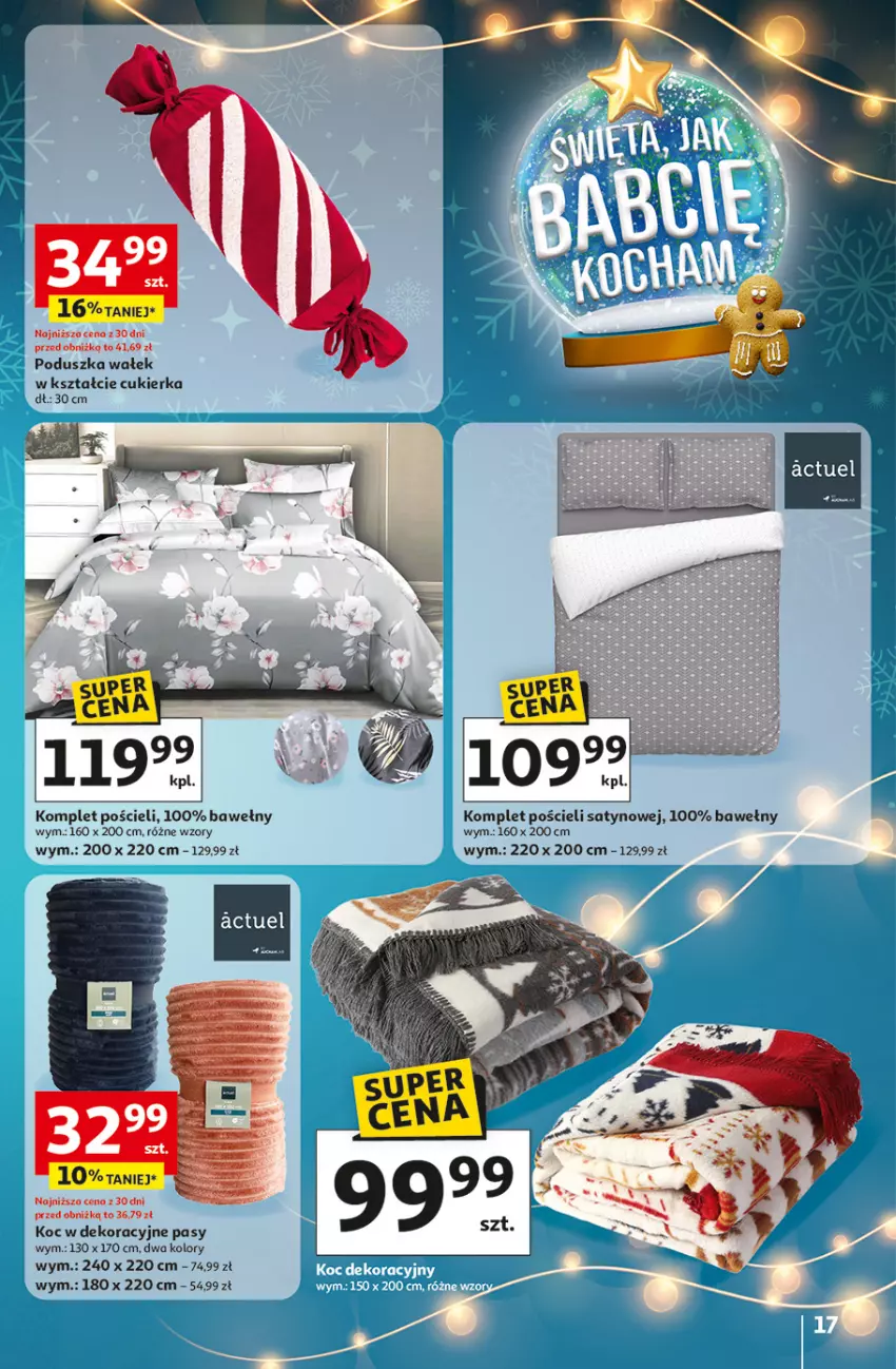 Gazetka promocyjna Auchan - katalog prezenty Świera jak babcię kocham Hipermarket - ważna 27.11 do 03.12.2025 - strona 17 - produkty: Cukier, Koc, Komplet pościeli, Poduszka, Pościel, Wałek