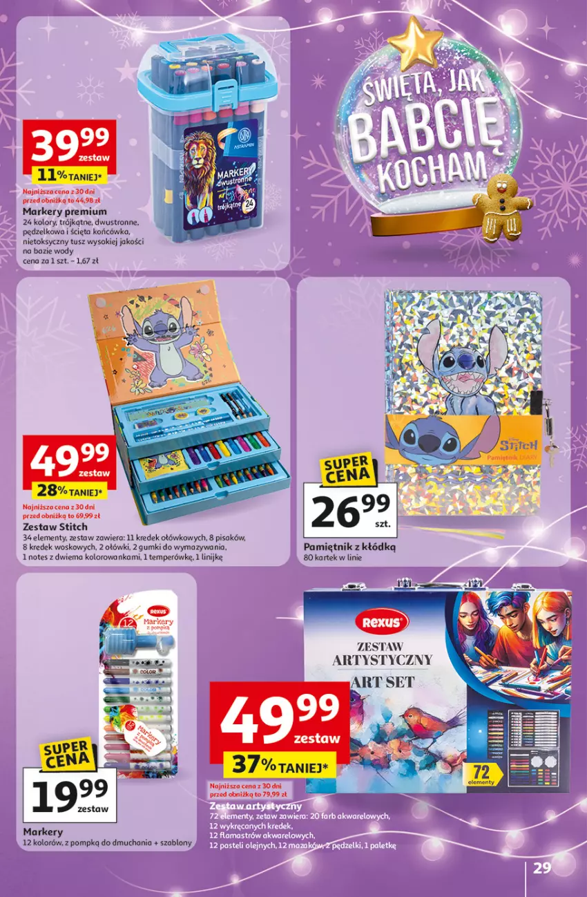 Gazetka promocyjna Auchan - katalog prezenty Świera jak babcię kocham Hipermarket - ważna 27.11 do 03.12.2025 - strona 29 - produkty: Kolorowanka, Marker, Pamiętnik, Sok, Tusz