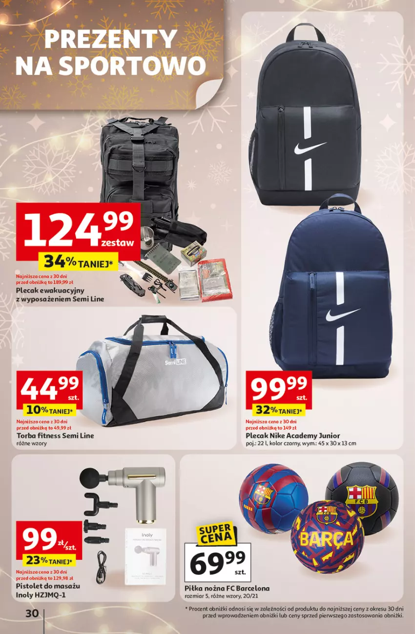 Gazetka promocyjna Auchan - katalog prezenty Świera jak babcię kocham Hipermarket - ważna 27.11 do 03.12.2025 - strona 30 - produkty: Nike, Noż, Piłka nożna, Pistolet, Plecak, Torba