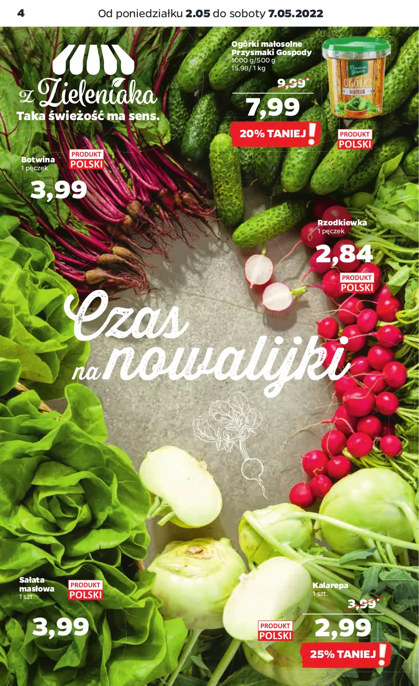 Gazetka promocyjna Netto - Gazetka spożywcza - ważna 02.05 do 07.05.2022 - strona 4 - produkty: Masło, Przysmaki, Rzodkiewka, Sałat, Sałata masłowa