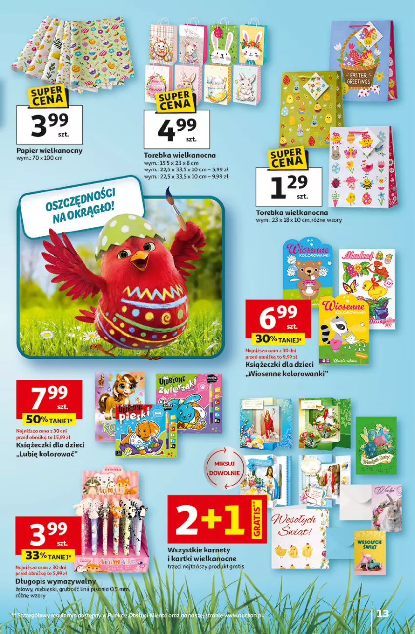 Gazetka promocyjna Auchan - 30 Lat Hipermarket - ważna 12.03 do 18.03.2026 - strona 13 - produkty: Długopis, Dzieci, Gra, Papier, Torebka