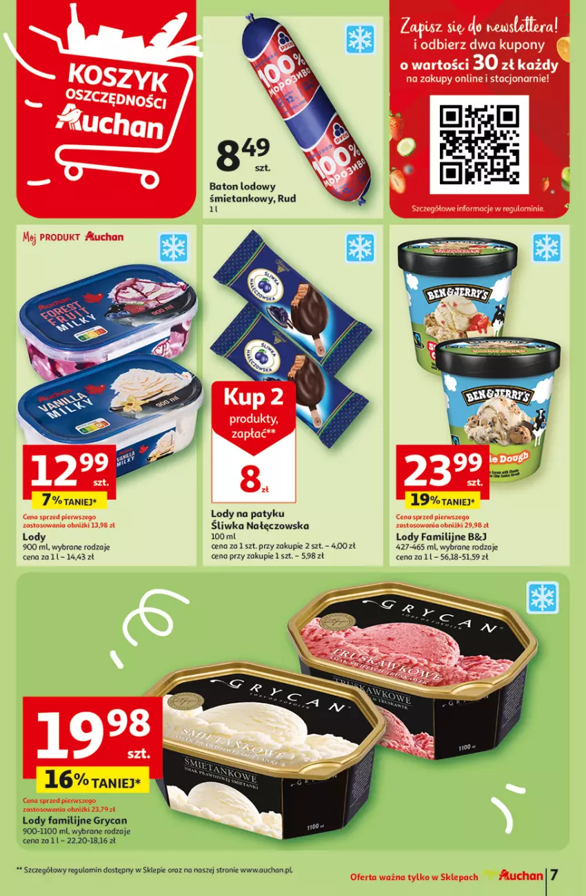 Gazetka promocyjna Auchan - Gazetka Oferty tygodnia! Moje Auchan - ważna 04.04 do 10.04.2024 - strona 7 - produkty: Baton, Fa, Gry, Lody
