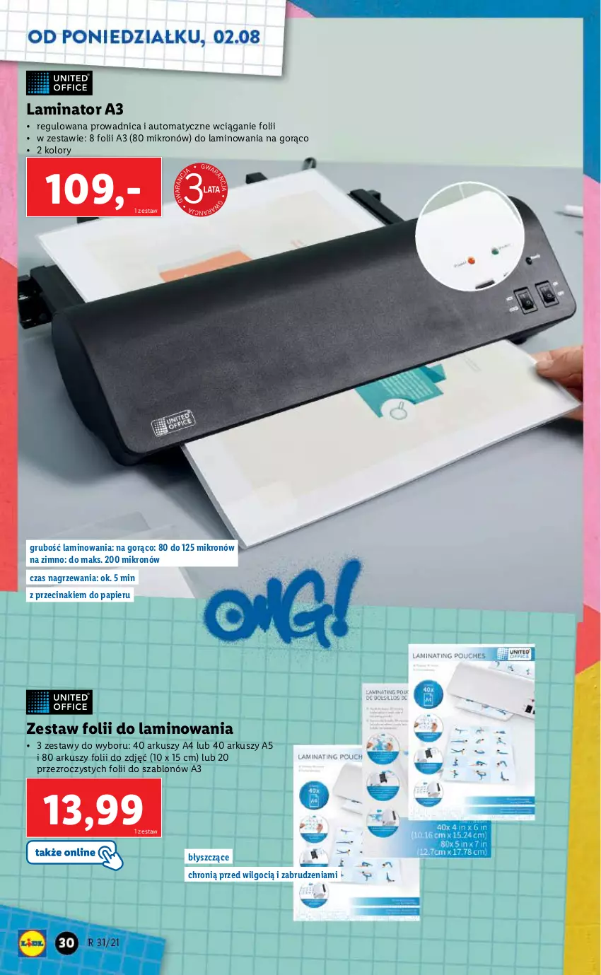 Gazetka promocyjna Lidl - KATALOG SKLEPÓW STACJONARNYCH - ważna 26.07 do 07.08.2021 - strona 30 - produkty: LG, Papier