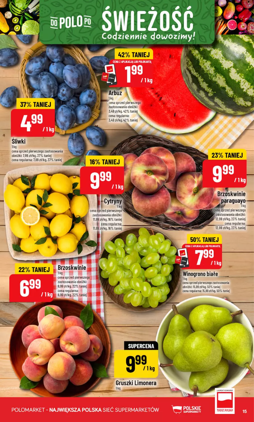 Gazetka promocyjna PoloMarket - Gazetka 32 - ważna 05.08 do 11.08.2026 - strona 15 - produkty: Brzoskwinie, Cytryny, Gruszki