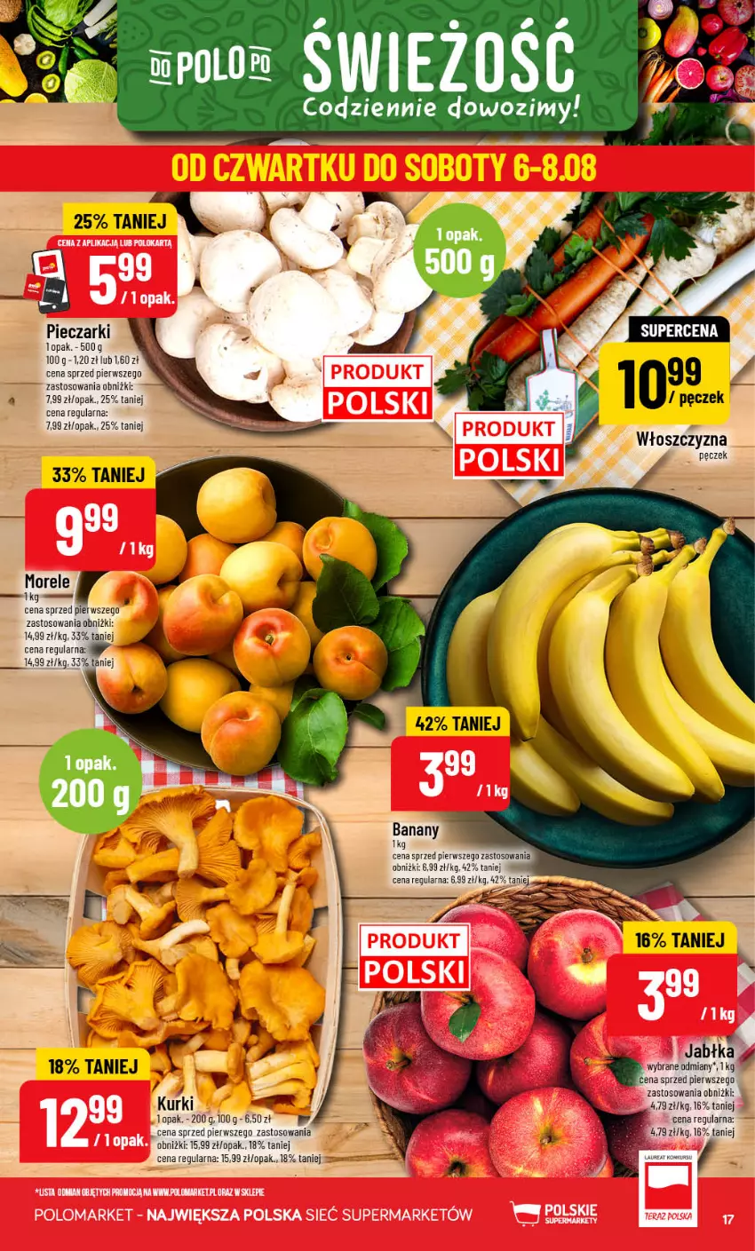 Gazetka promocyjna PoloMarket - Gazetka 32 - ważna 05.08 do 11.08.2026 - strona 17 - produkty: Banany, Jabłka, Mus, Piec, Włoszczyzna pęczek